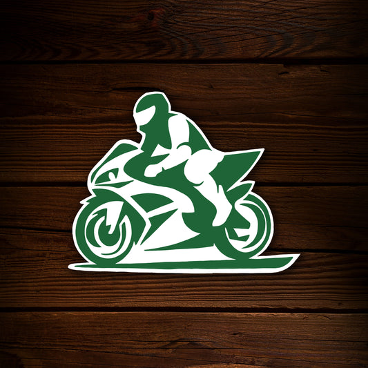 Green Motorcyclist